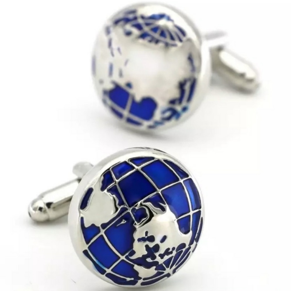 🌎 World Globe Cufflinks